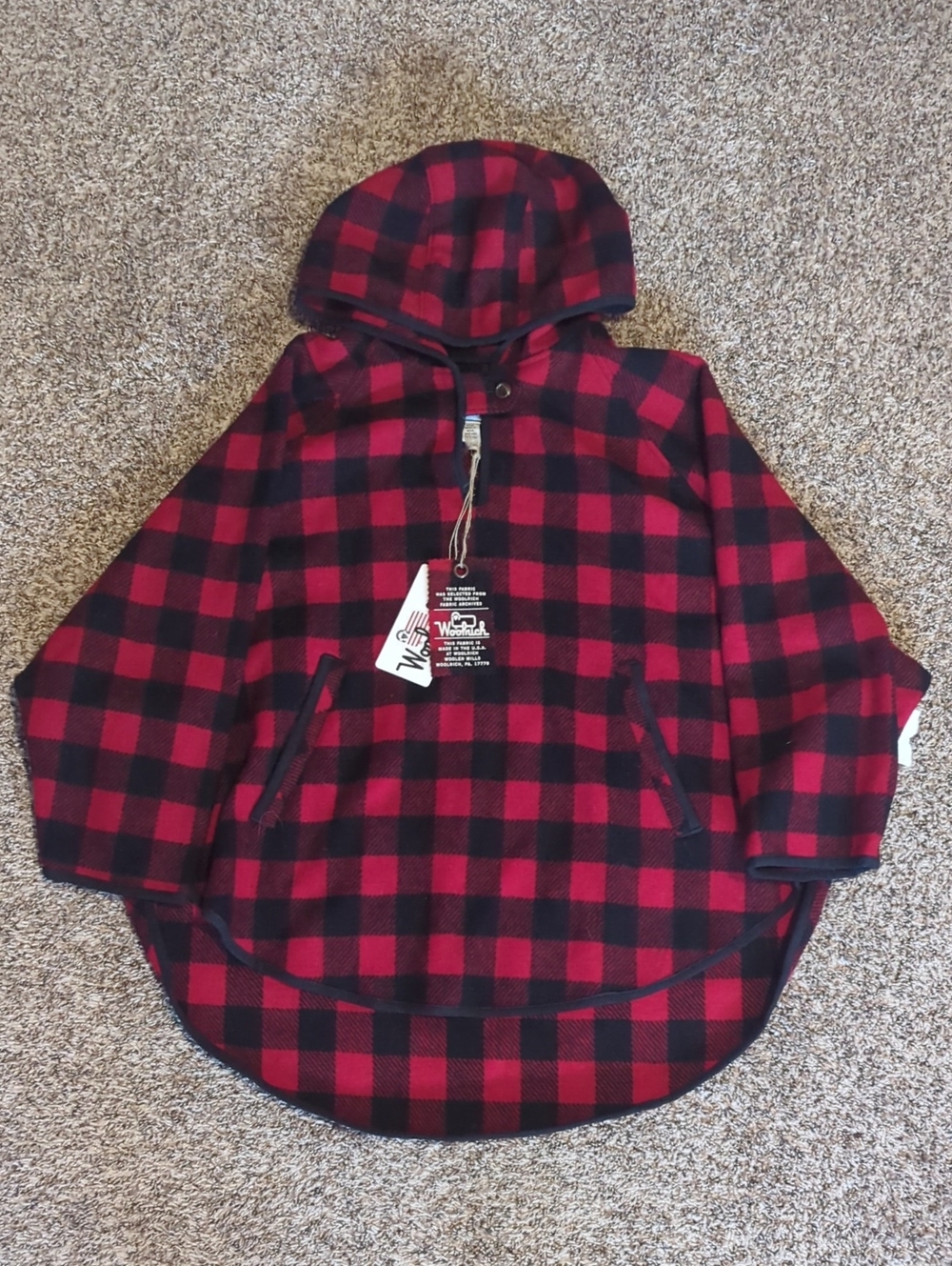 NWT Vintage Woolrich Popover Hooded Poncho